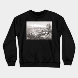 Oxford, city of dreaming spires, England, seen from the Abingdon Road, 19th century scene Crewneck Sweatshirt